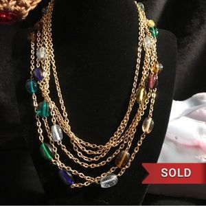 ❌SOLD❌Vintage Gold Toned Multi Strand Necklace